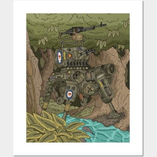 kiwi jungle mech tank. New Zealand. Posters and Art